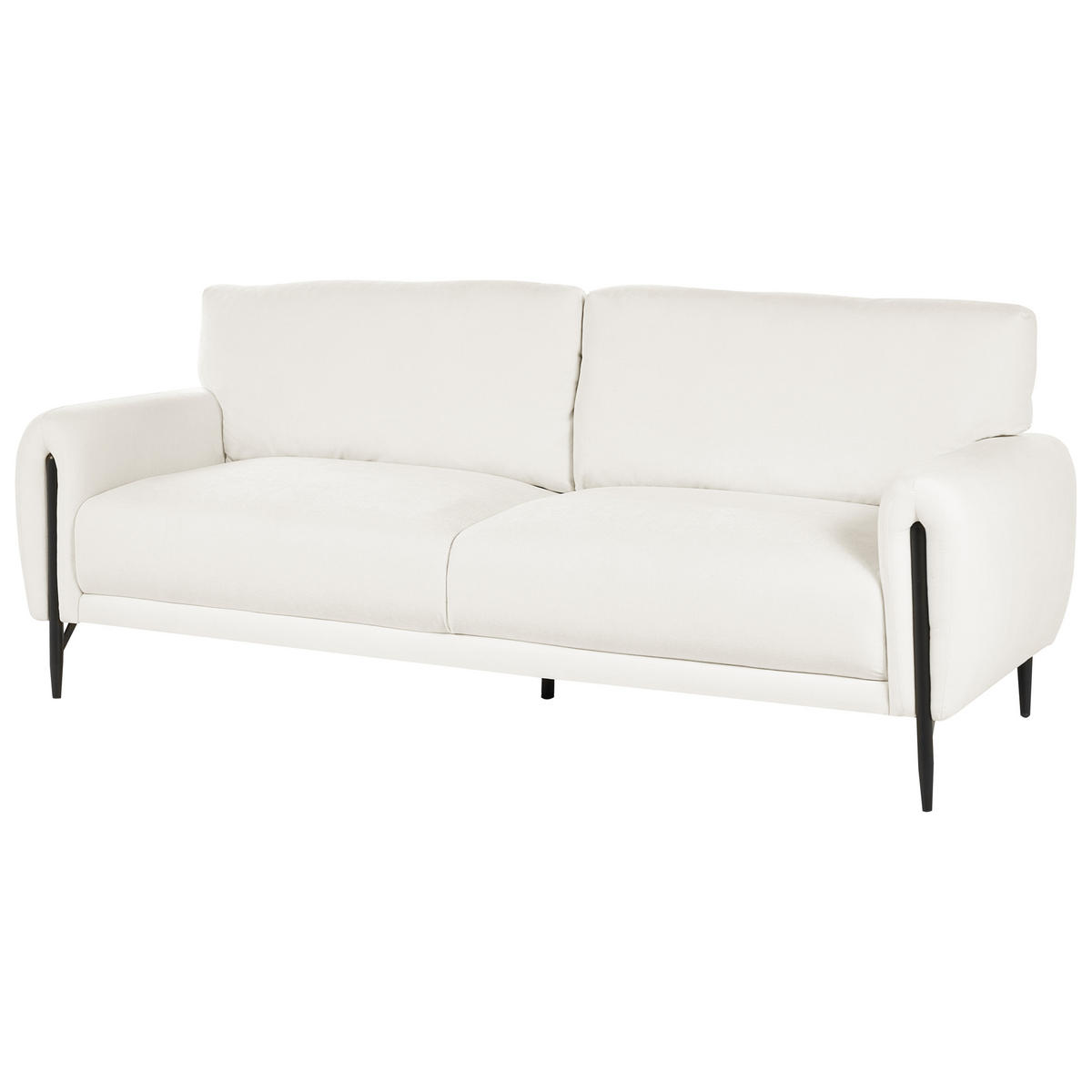 3-SITZER-SOFA Chenillegewebe Cremeweiß Skaro - Creme, Textil (214/87/89cm) - Beliani