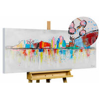 ACRYLBILD HANDGEMALT 120/60 cm - Multicolor/Grau, Holz/Textil (1.7/60cm) - KUNSTLOFT