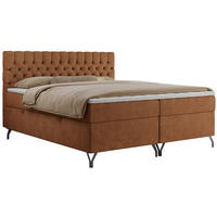 BOXBETT GRIMALDI 160/200 Orange Struktur - H4 - Orange, Holz/Textil (160/200cm) - MKS