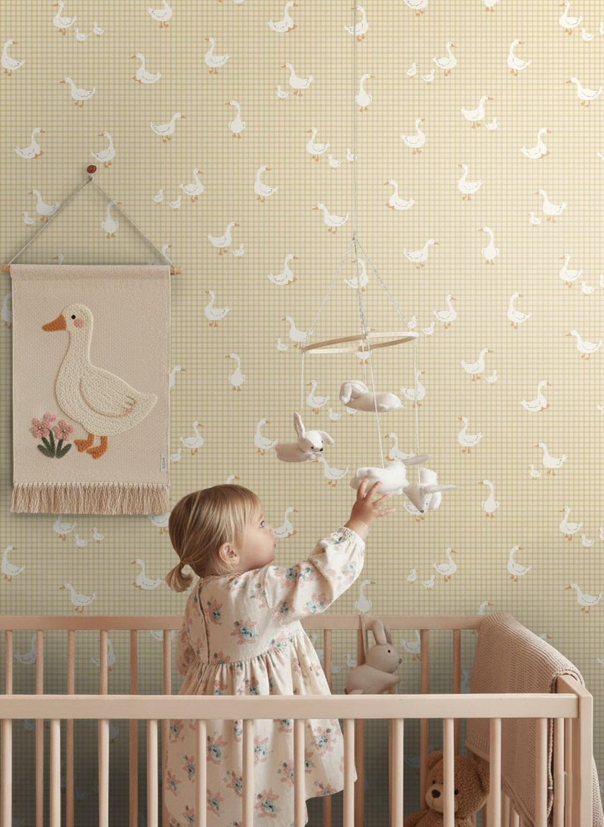 TAPETE Gänsen 50 x 900 cm - Gelb, Papier (50/0.1cm) - ESTAhome