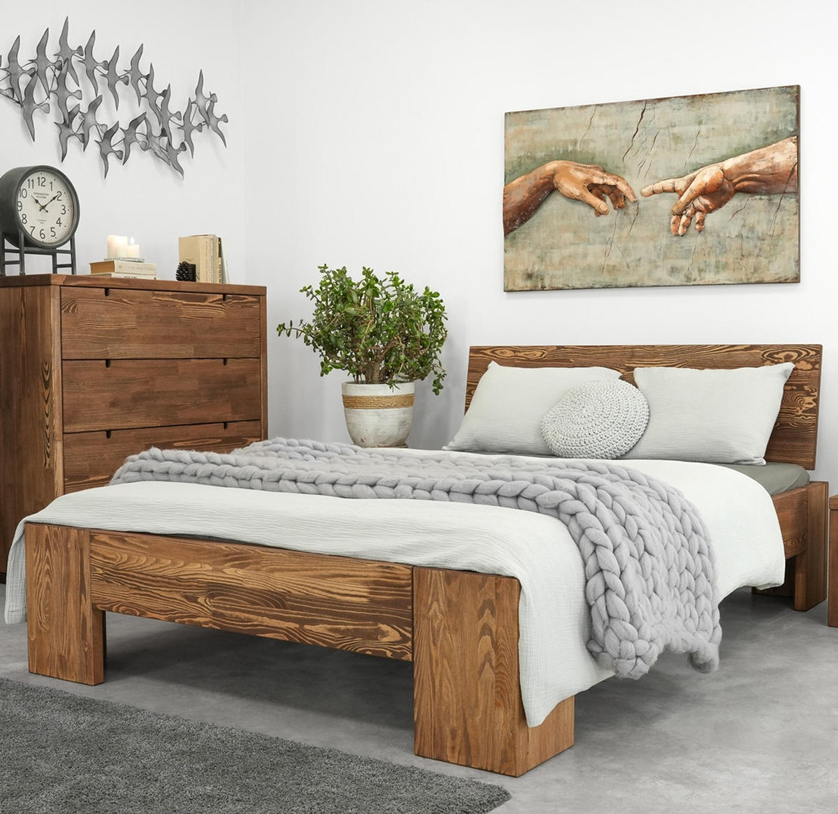 BETT aus Massivholz MARIKA II - Dunkelbraun, Holz (180/200cm) - Seart