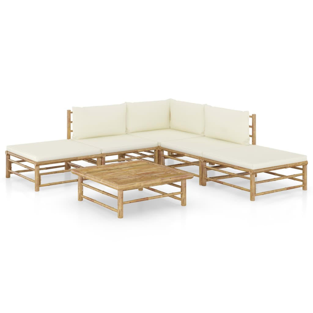 GARTENSET Rengel 6-teilig - Weiß, Naturmaterialien - Nettlife