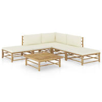 GARTENSET Rengel 6-teilig - Weiß, Naturmaterialien - Nettlife