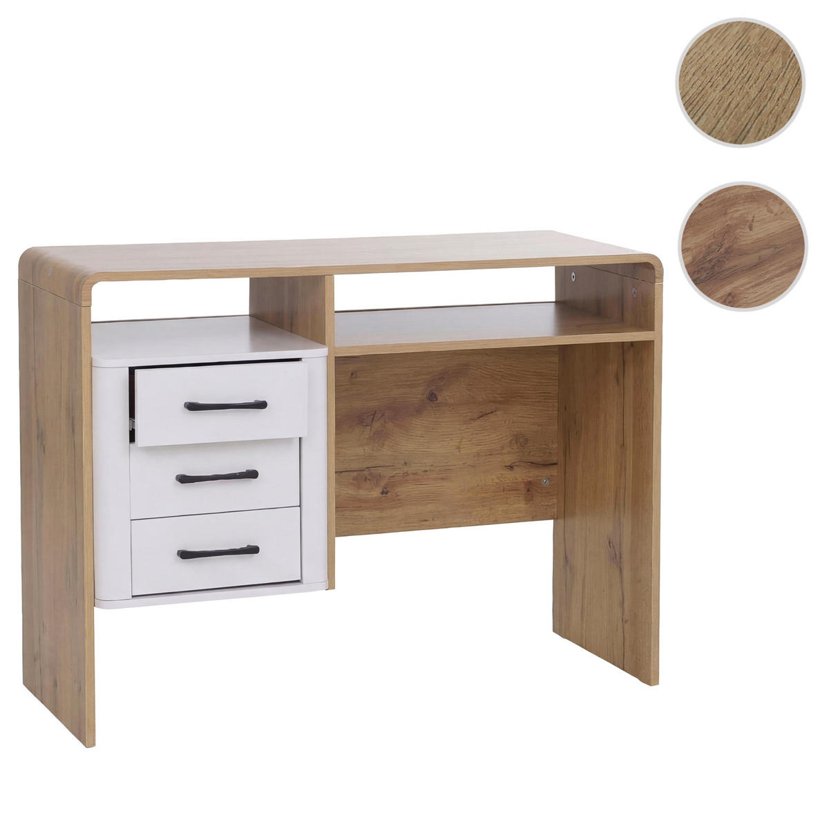 SCHREIBTISCH Weiß, Braun - Weiß/Braun, Holz (40/100/75cm) - MCW