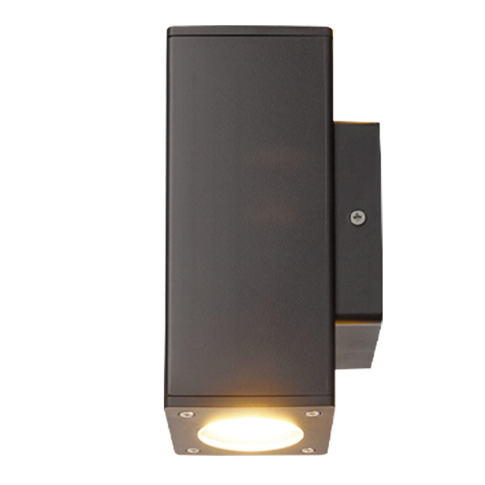 LED AUSSENWANDLEUCHTE Edelstahl Anthrazit 2-flammig - Anthrazit, Metall (9.9/7.6/18.6cm)