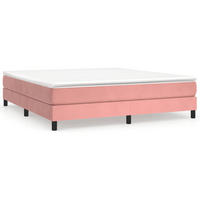 BOXSPRINGBETTGESTELL Rosa 160/200 Cm Samt - Pink, Textil (160/200cm) - vidaXL