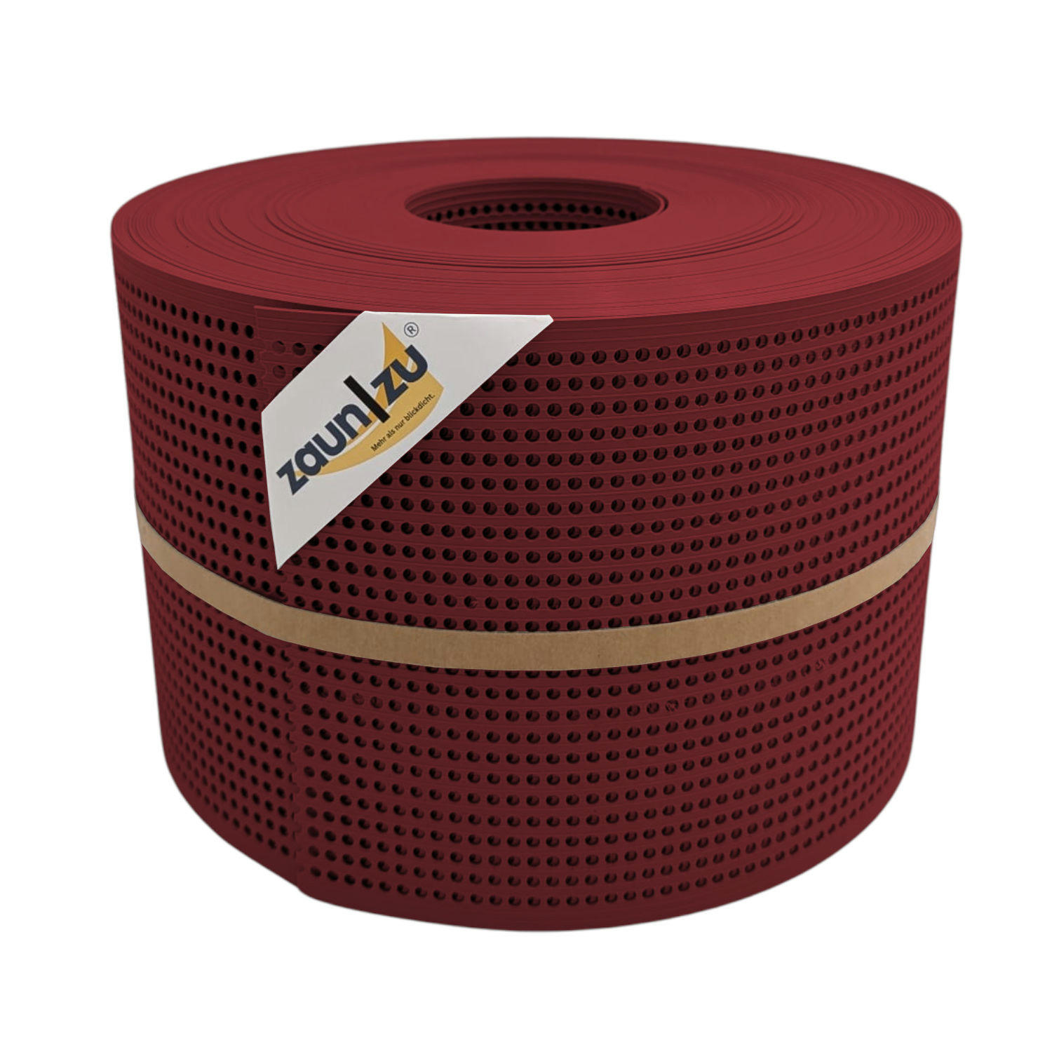 SICHTSCHUTZSTREIFEN Rille Gelocht 30 Prozent PP Streifen Bordeauxrot 50m - Bordeaux, Kunststoff (5000/19cm) - ZAUN|ZU