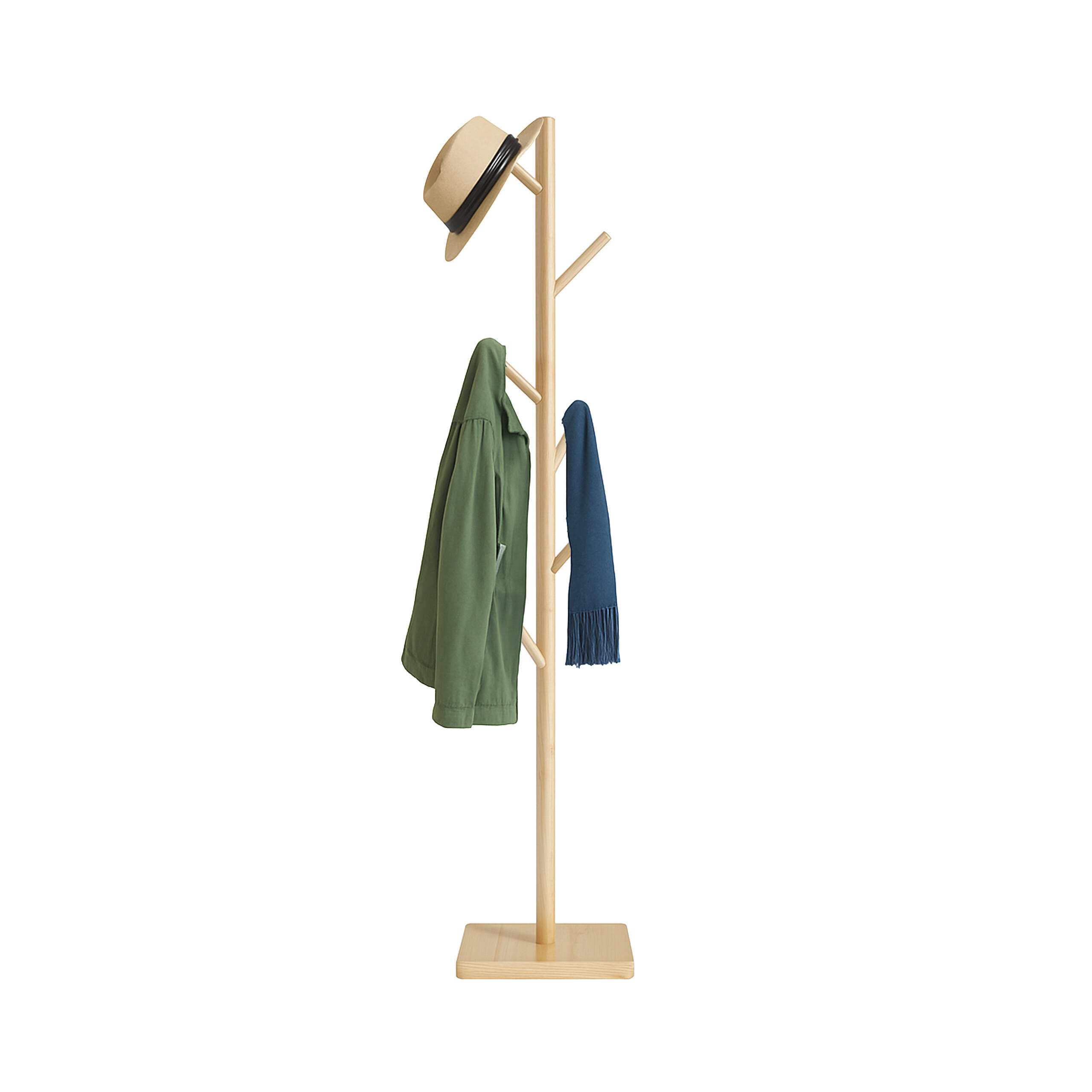GARDEROBENSTÄNDER - Hellbraun, Holz/Holzwerkstoff (30/177/30cm) - Relaxdays