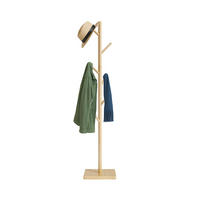 GARDEROBENSTÄNDER - Hellbraun, Holz/Holzwerkstoff (30/177/30cm) - Relaxdays