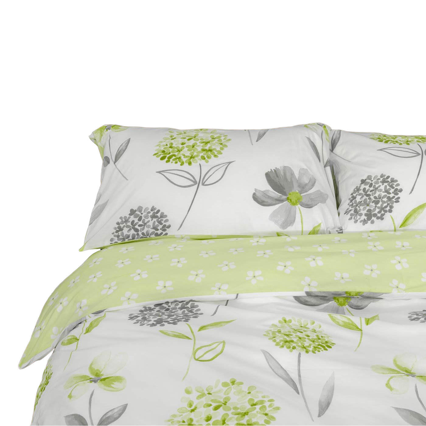 WENDEBETTWÄSCHE Blumen - Grün, Textil (230/220cm) - Homescapes