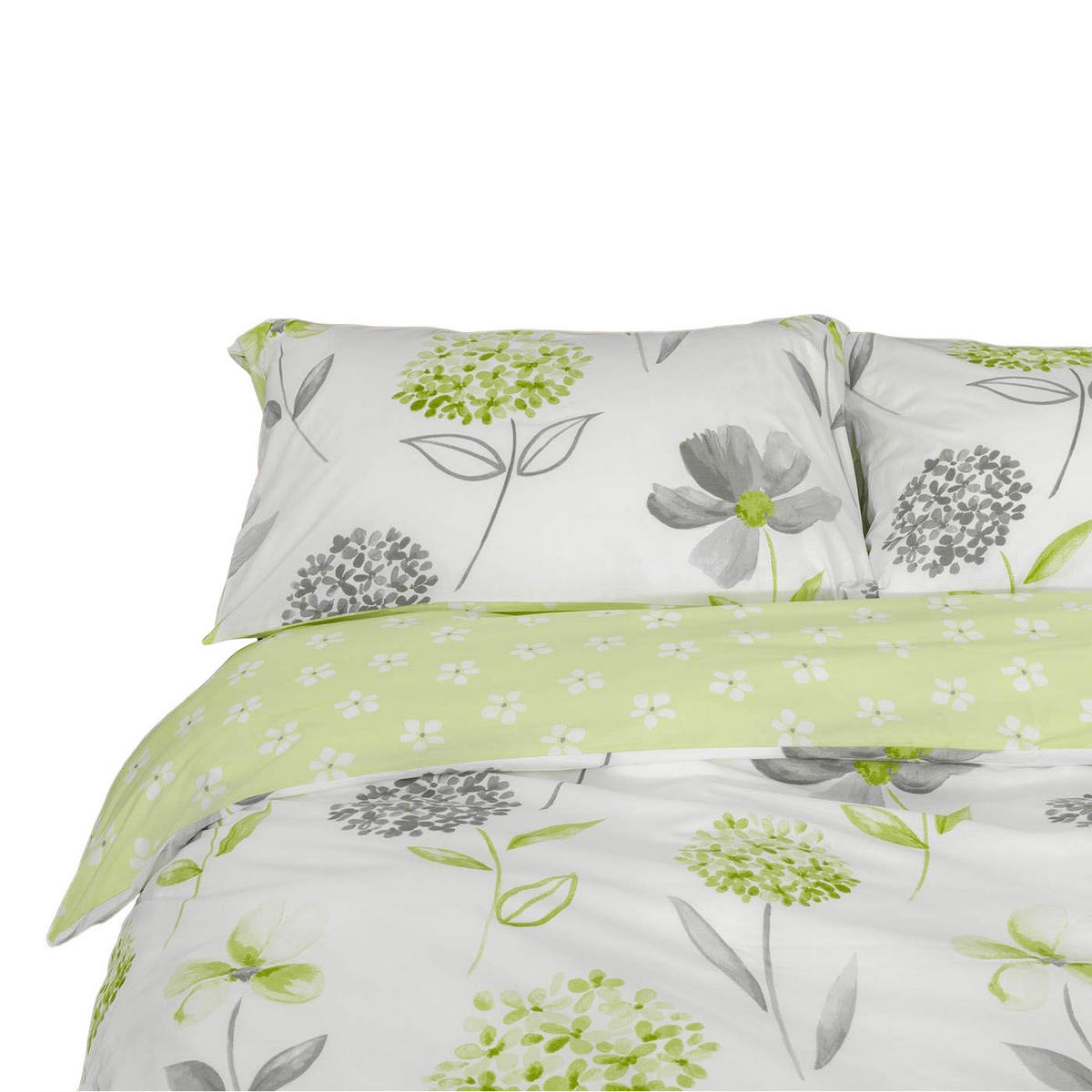 WENDEBETTWÄSCHE Blumen - Grün, Textil (230/220cm) - Homescapes