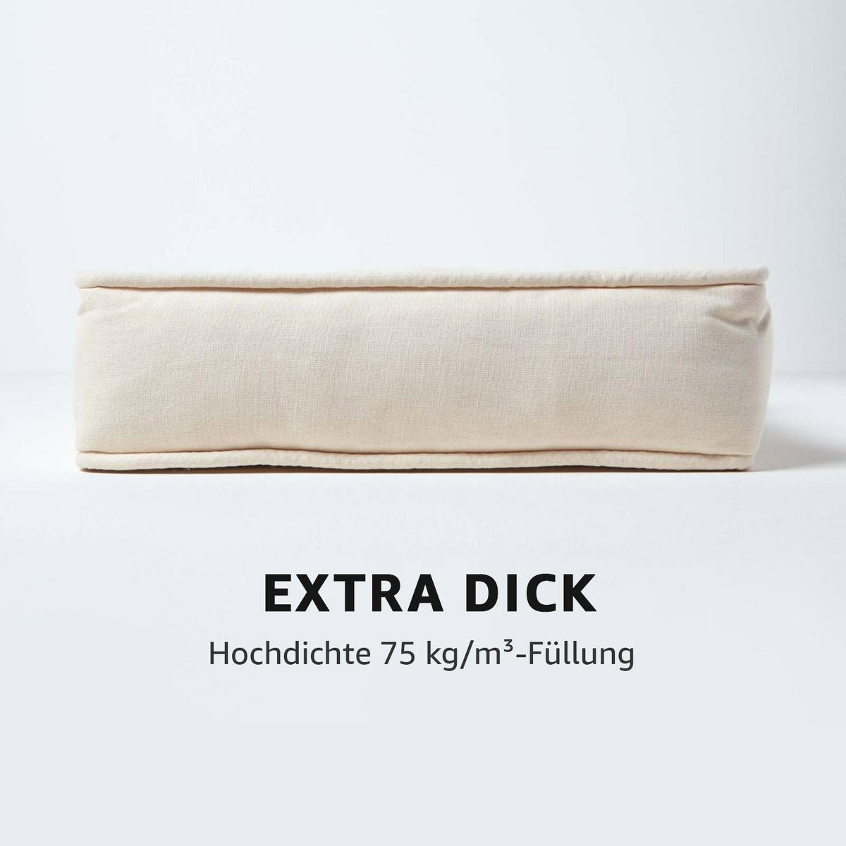 SITZKISSEN creme 40/40/10 cm – Stuhlkissen Baumwolle - Creme, Textil (40/40/10cm) - Homescapes