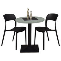 BARTISCH rund Elanur 70 cm schwarz matt/Pinie green matt lack - Grün, Metall (70/70/75cm) - 58aufmkessel