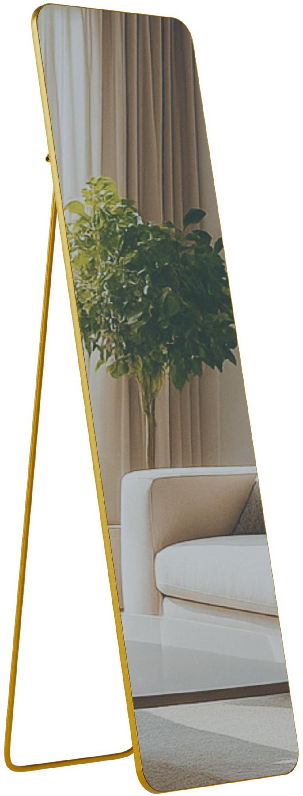 STANDSPIEGEL eckig 40/3/140 cm Glas Gold Glanz - Goldfarben, Glas (40/140/3cm) - CLP