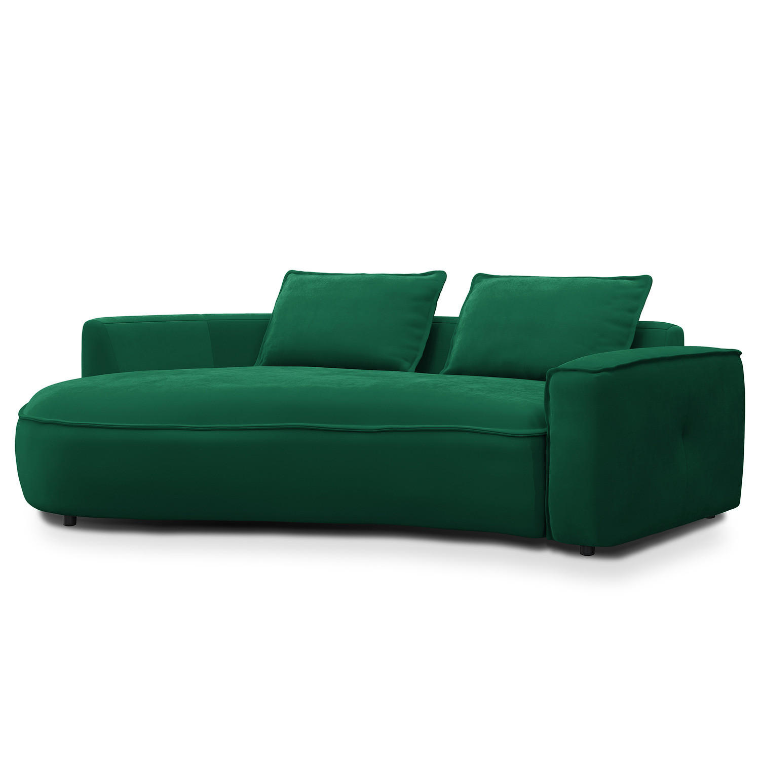 2,5-SITZER SOFA - Dunkelgrün/Schwarz, Kunststoff/Textil (217/82/146cm) - home24
