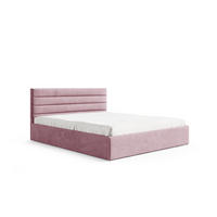 POLSTERBETT Bella Rosa 90x200 cm, mit Bettkasten und Paneel-Kopfteil - Rosa, Holzwerkstoff (90/200cm) - Bettso
