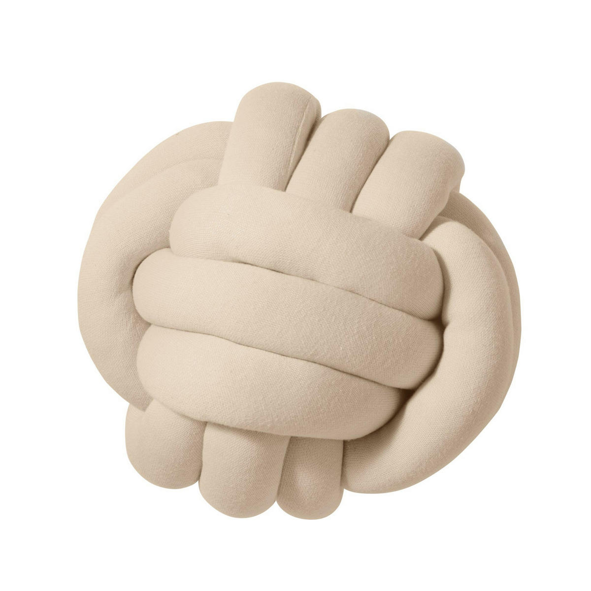 KNOTENKISSEN Strick Beige - Beige, Textil (40/40cm) - nordic coast company