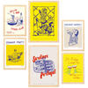 POSTER Set Mit 6 Von Lebensmitteln & Essen Im Gelben Pop Art A3 & A4 Rahmen Aus Hellem Holz - Beige, Papier (29/3cm) - Nacnic