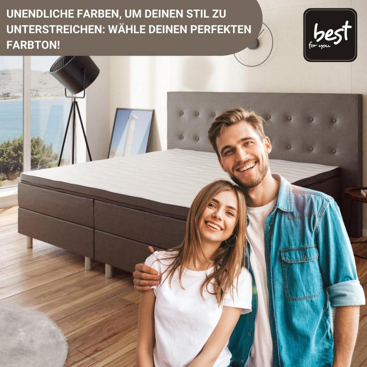BOXBETT Neo First Class Bett Polsterbett - Dunkelbraun, Holz/Holzwerkstoff (140/200cm) - Best For Home