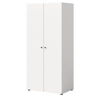 KLEIDERSCHRANK weiß 2-türig 80 cm, Drehtürenschrank mit zusätzlichen Einlegeböden - Schwarz/Weiß, Holzwerkstoff/Kunststoff (80/176/51cm) - Inn.Furn