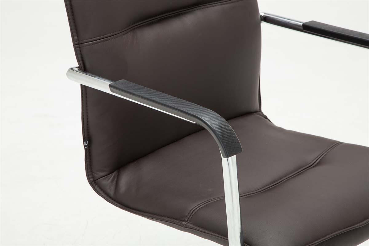 BESUCHERSTUHL 2er-Set SEATTLE 92x56x60 cm Braun Kunstleder - Braun, Leder/Metall (56/92/60cm) - DELUKE