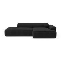 ECKSOFA RECHTS Rastergewebe Anthrazitgrau 260cm - Dunkelgrau/Anthrazit, Textil (260/155cm) - Sia Home