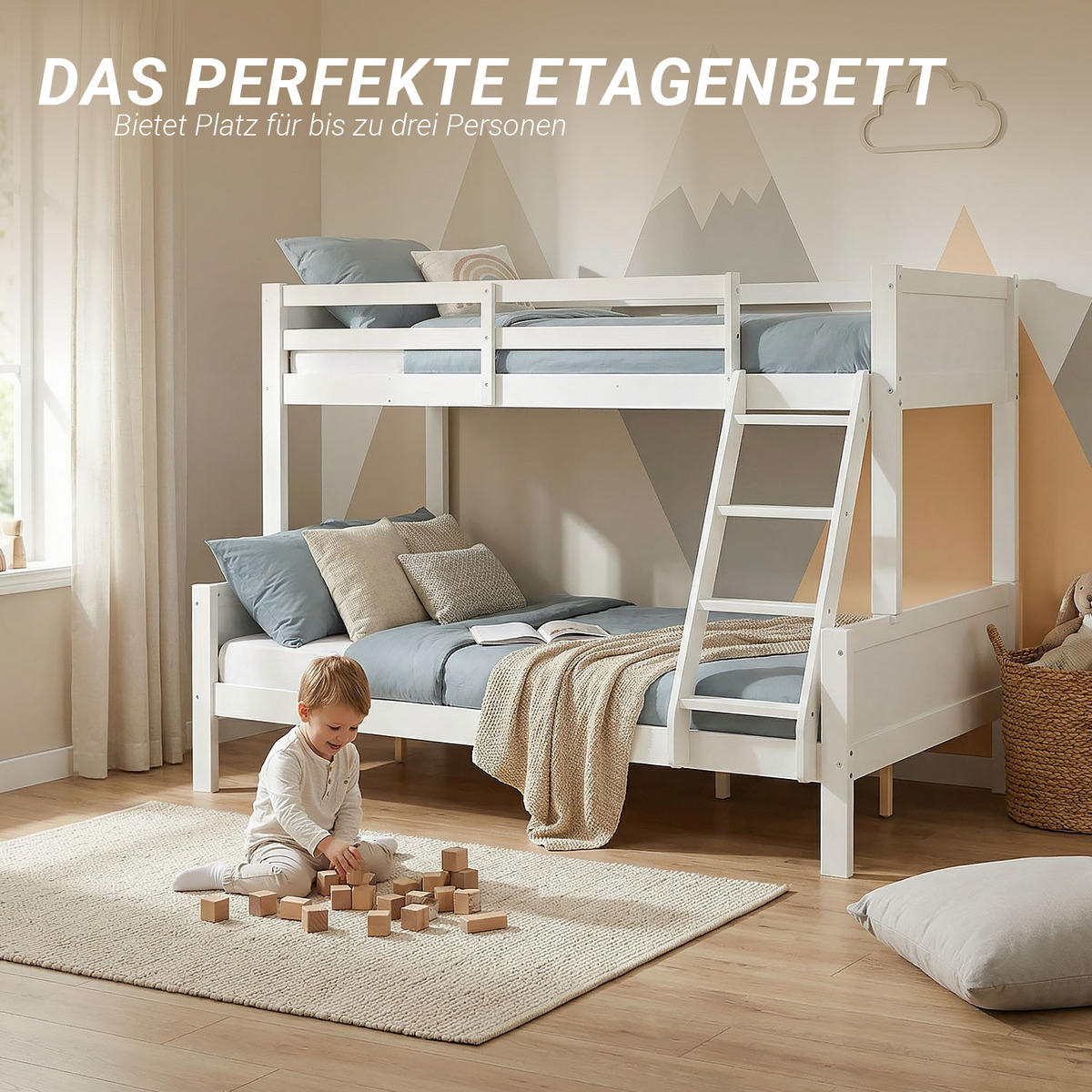 ETAGENBETT 90/200 cm 140/200 Weiß - Weiß, Holz (140/200cm) - Homestyle4u