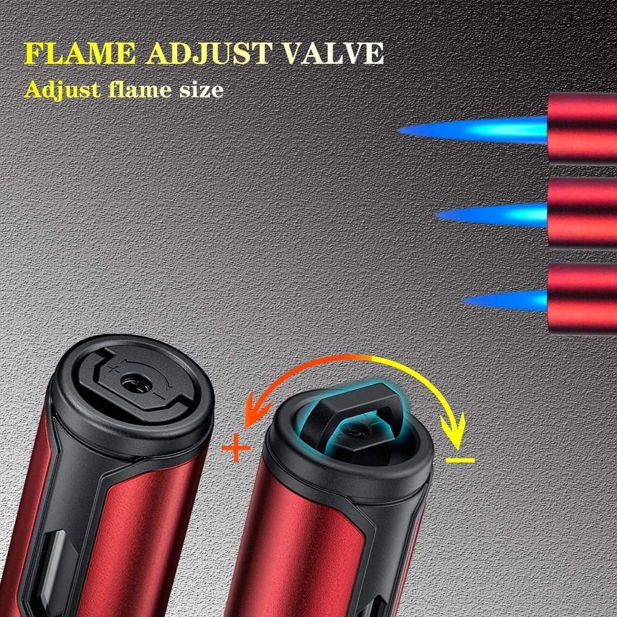 STABFEUERZEUG Jetflamme nachfüllbar Rot - Rot, Metall (1.9/1.9/15.2cm)