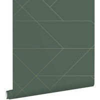 TAPETE grafische Linien 53 cm x 10.05 m - Grün, Papier (53/1000cm) - ESTAhome