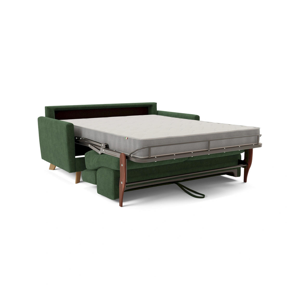 SCHLAFSOFA Francy - Grün, Metall (180/92/97cm) - Divani.store