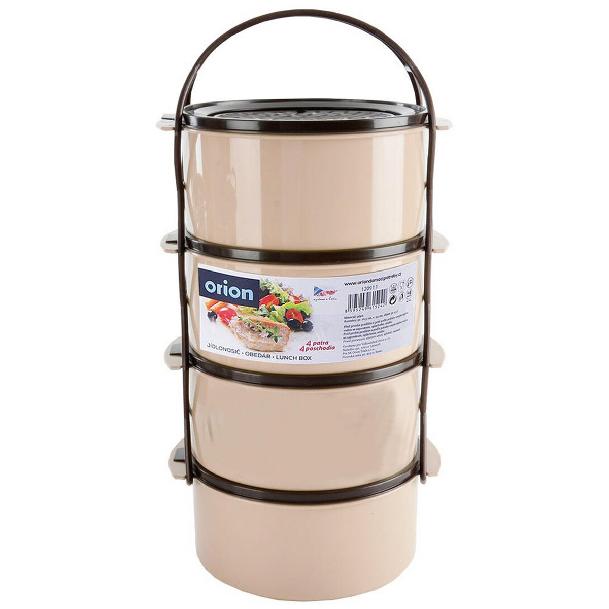 LUNCHBOX 4-stöckige aus Kunststoff 4 x 1,5 l - Braun, Kunststoff (16.5/31/16.5cm) - Orion 