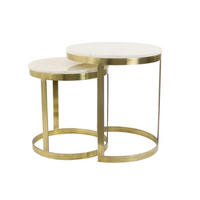 BEISTELLTISCH Perlato Weiß Ø49/52 cm 2er-Set - Weiß, Metall (49/49/52cm) - Light & Living