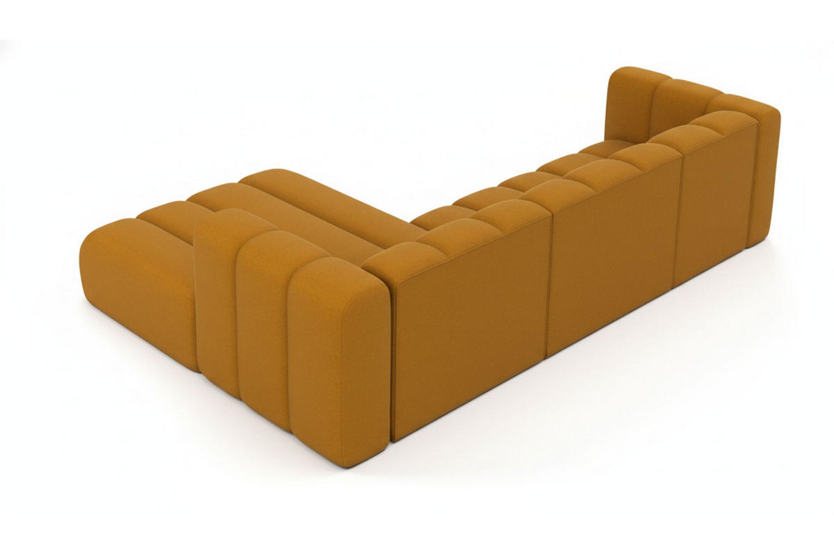 ECKSOFA L-Form Grand L 287 cm, Veloursstoff Salvador, Gelb, Links - Gelb, Holz (287/179cm) - Kaiser Möbel