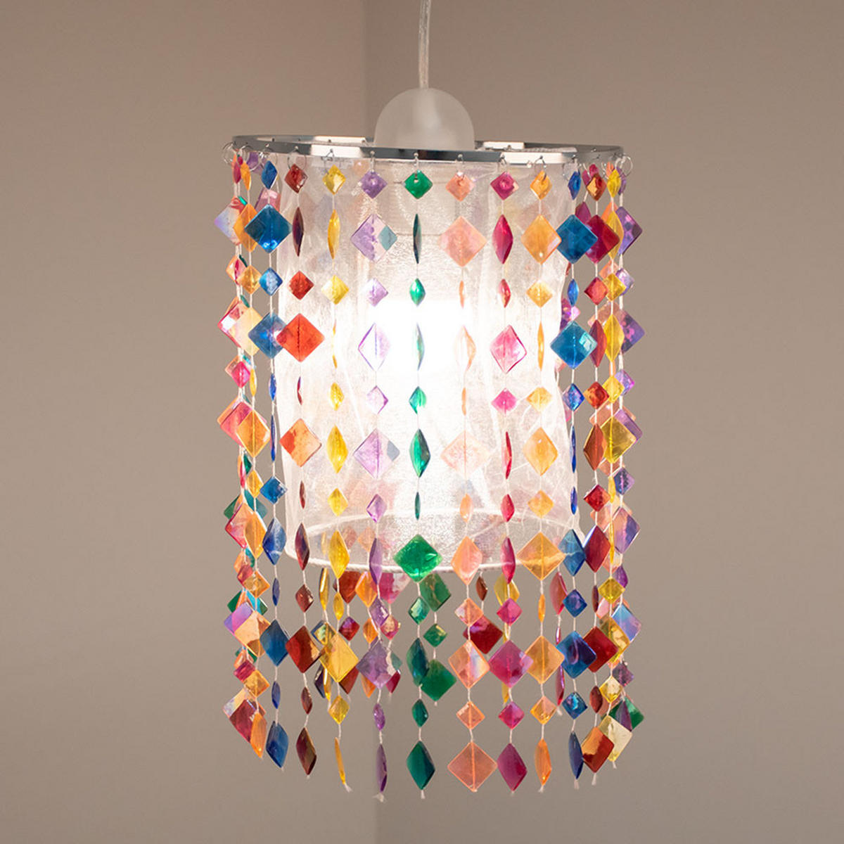 LED HÄNGELEUCHTE Metall Kristalloptik Bunt - Multicolor, Metall (22.5/22.5/36cm)