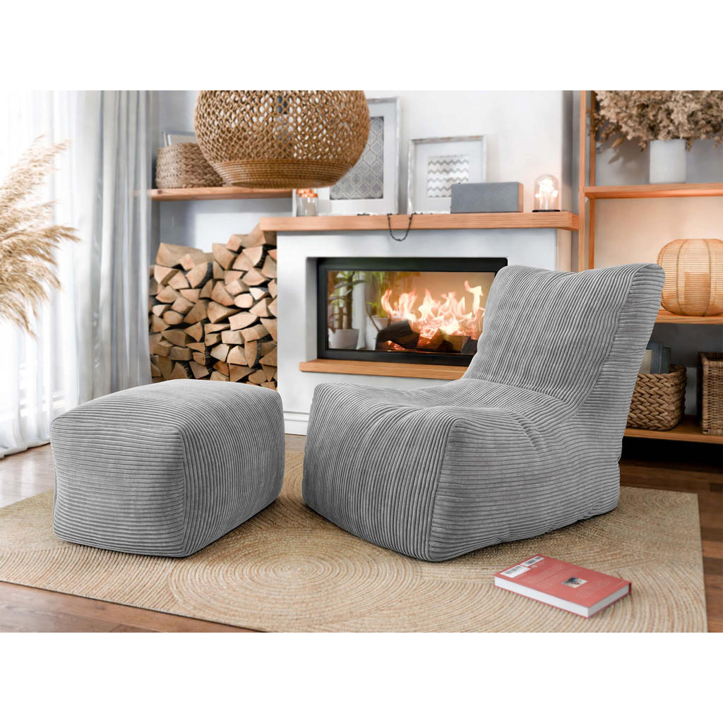 Thumbnail - Mirjan24 Sitzsack, Grau, Textil, Rechteckig, 80x90x100 cm, Wohnzimmer, Hocker, Sitzsäcke, XXL Sitzsäcke