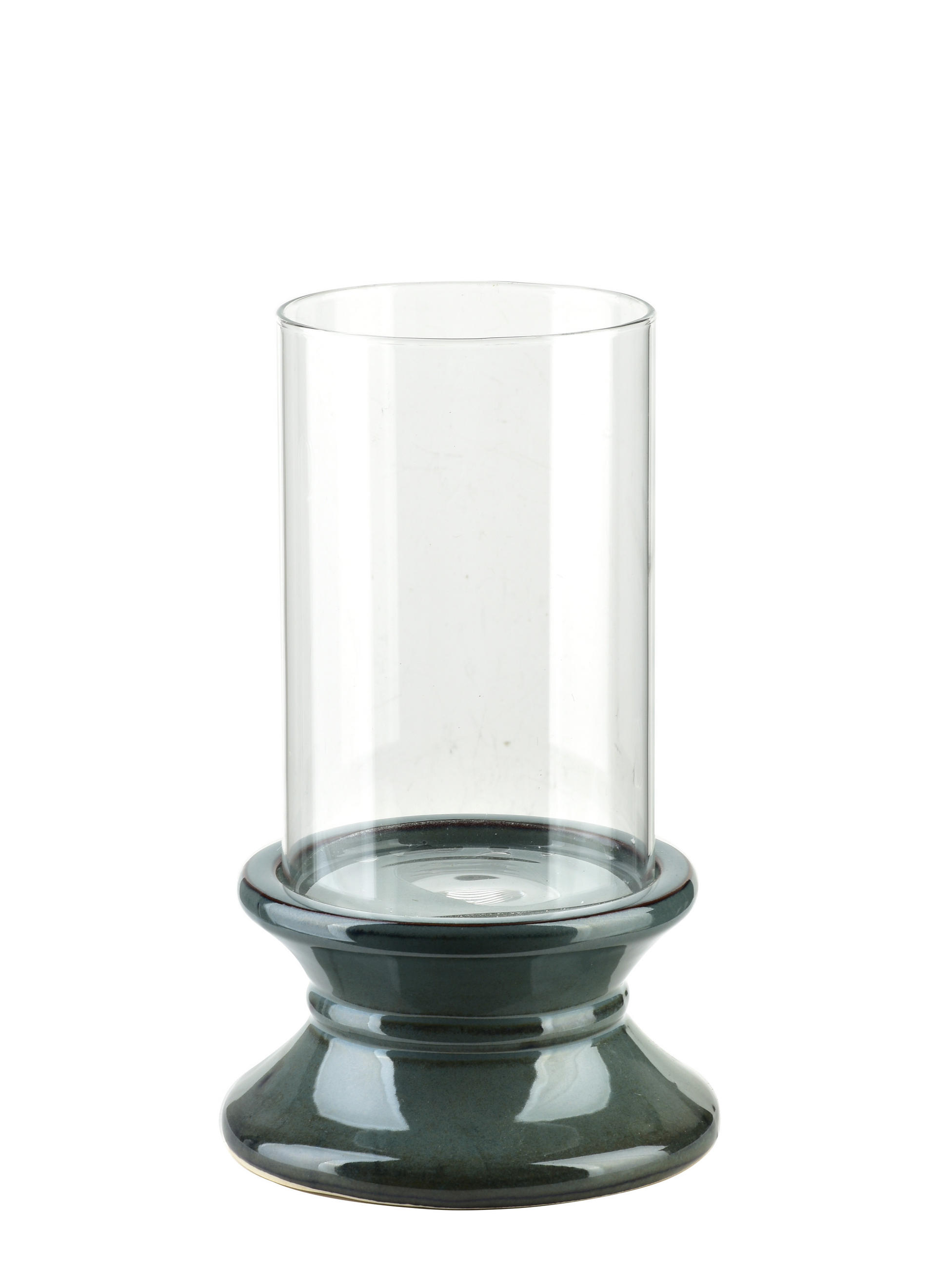 KERZENHALTER Evam Blau 14.5/14.5/24 cm Keramik und Glas - Blau, Keramik (14.5/24/14.5cm) - Mondex