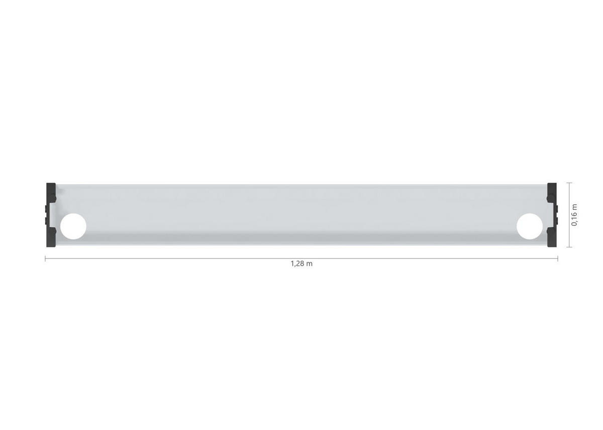 KABELKANAL Horizontaler Kabelkanal Flex-big / Ohne Zubehör Weißaluminium 1280mm - Silberfarben, Metall (16/128/10cm) - ASSMANN