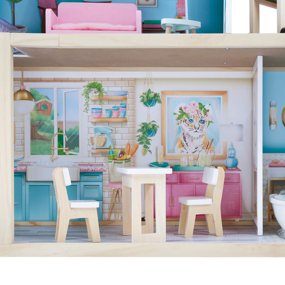 PUPPENHAUS, Mehrfarbig, 125cm - Multicolor, Holz (116/125/34cm) - Teamson Kids