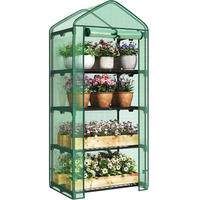 GEWÄCHSHAUS, Winterfest stabil platzsparend, 69 x 158 x 49 cm - Grün, Textil/Metall (70/158/50cm) - Woltu