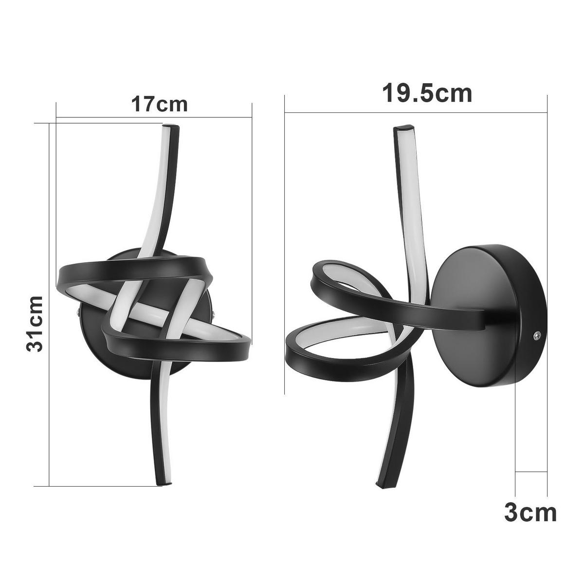 LED nástěnné světlo Yawn 31/17/19,5 cm - černá, kov (17/19.5/31cm) - Nettlife