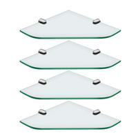 GLASABLAGE 23/23 cm Eckablage für Badezimmer Glas Transparent Chrom 4-tlg. - Transparent, Glas (23/0.6/23cm) - S'AFIELINA