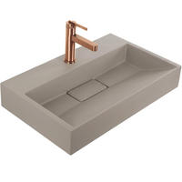 WASCHBECKEN Konglomerat Rea Goya Taupe 60cm - Beige, Keramik (37/14/60cm) - REA