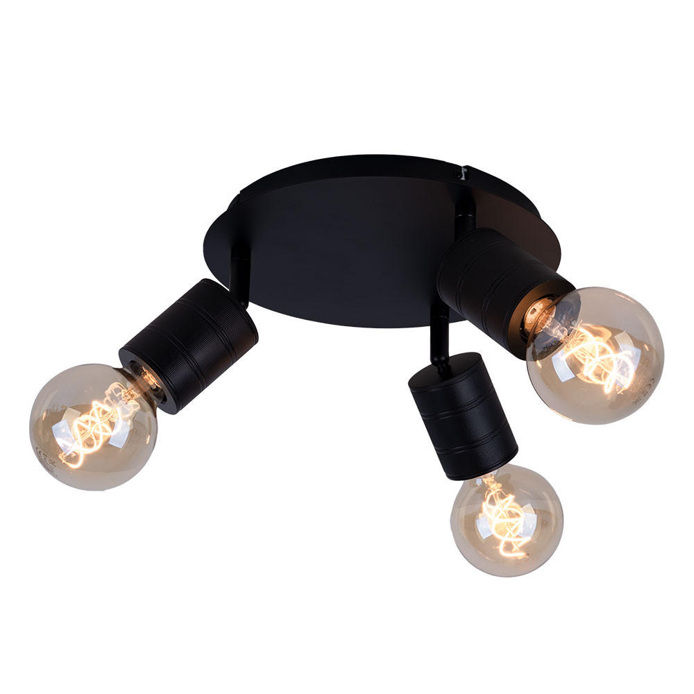 DECKENLEUCHTE Metall Schwarz 3-Flammig - Schwarz, Metall (28/28/16cm) - Globo Lighting