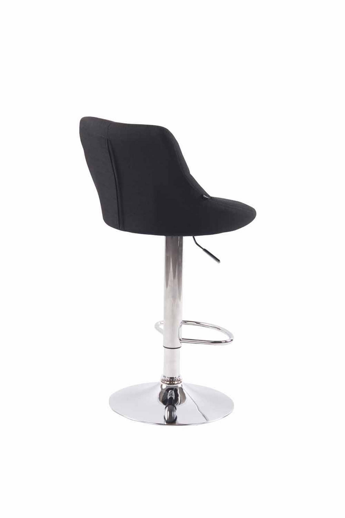 BARHOCKER Lazius, Gestell Metall in Chromoptik, Stoff Schwarz - Chromfarben/Schwarz, Textil/Metall (46/100/49cm) - TPFLiving