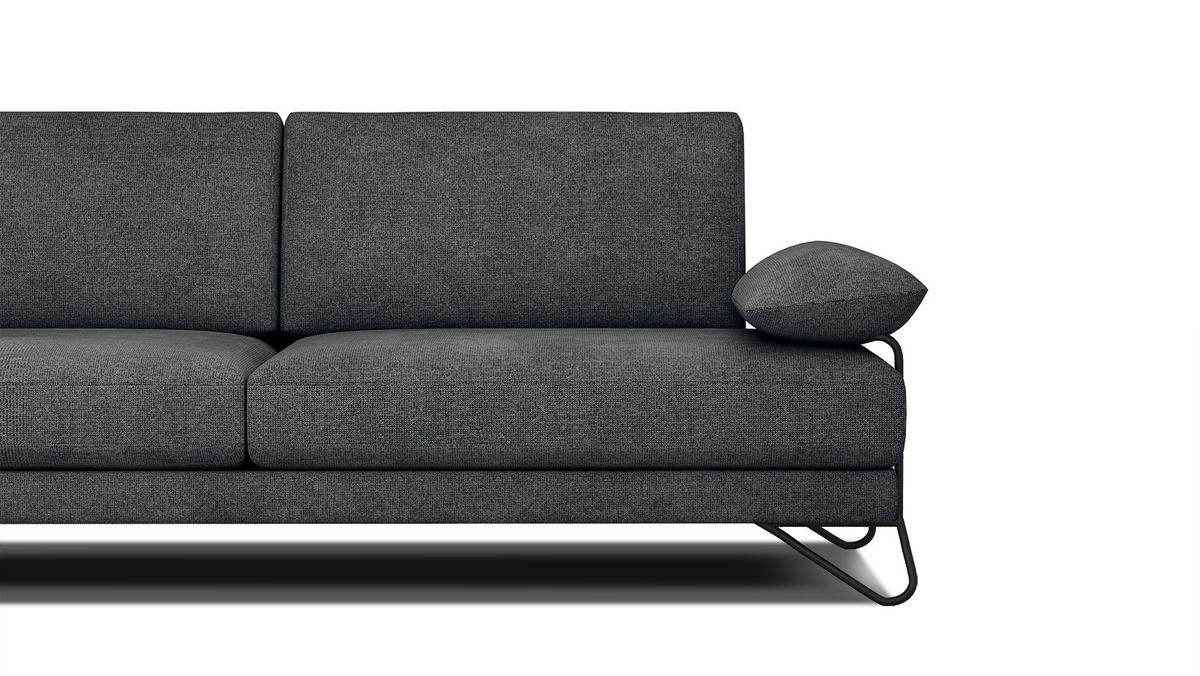 SOFA LORI 3-Sitzer, dunkelgrau - Dunkelgrau/Schwarz, Holzwerkstoff/Textil (245/87/96cm) - Courtois Laville