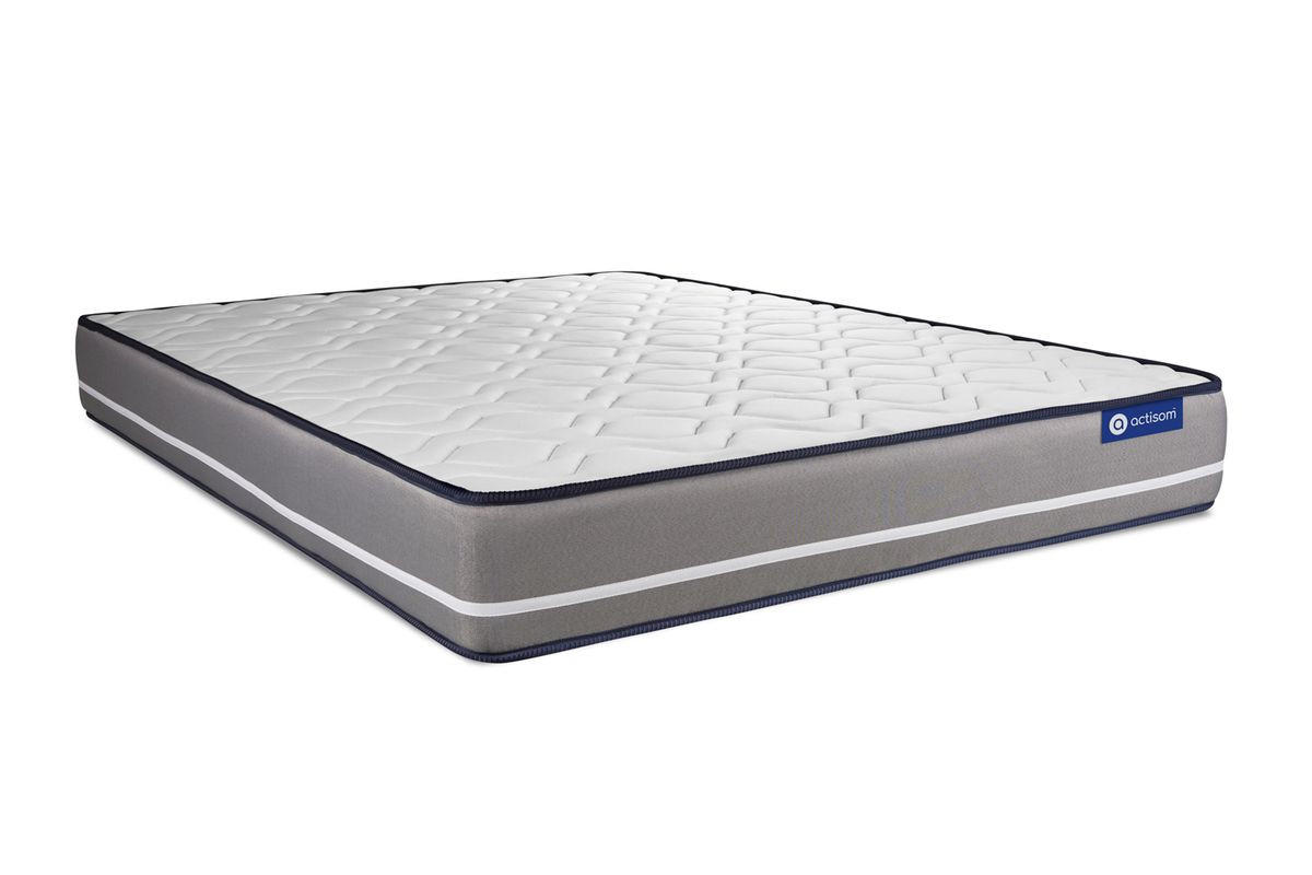 BETT Actilatex pur Latex und Memory-Schaum 135 x 200 cm h3 - Kit Bettgestell Weiß - Beige/Weiß, Karton/Holz (135/200cm) - ACTISOM