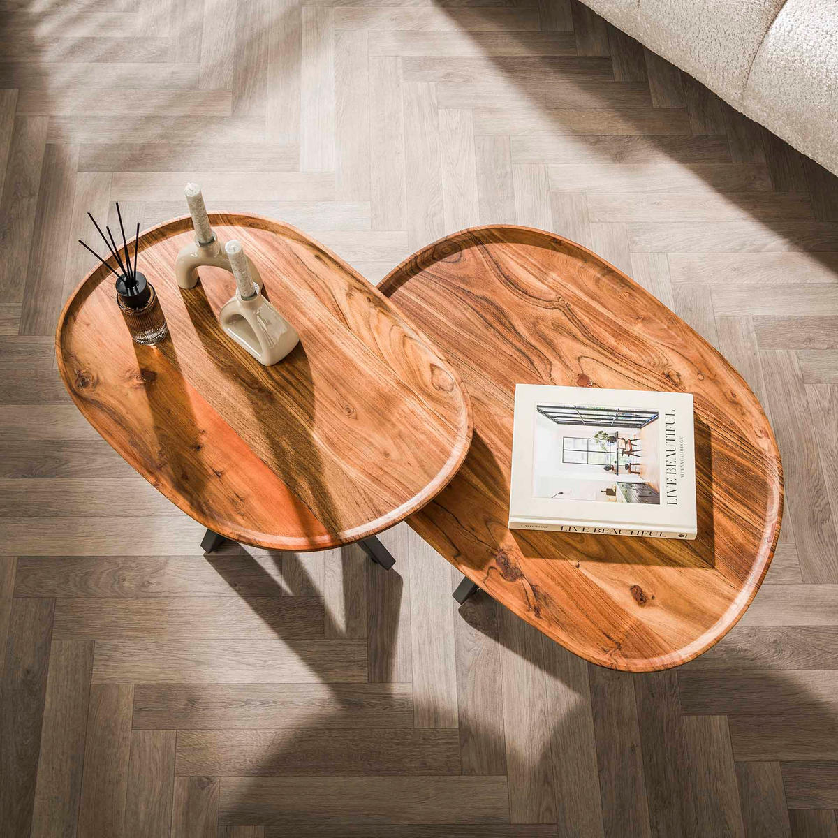 COUCHTISCH Spider Braun 48/71/45 cm 2er-Set - Braun, Holz (48/71/45cm) - Hoyz Collection