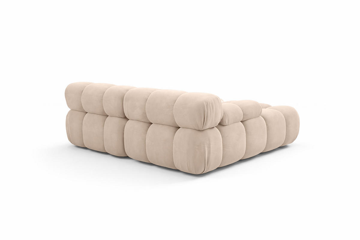 CHAISELONGUE Modular, Veloursstoff Salvador, Gelb, Rechts, Selia - Gelb/Creme, Holz (190/160cm) - Kaiser Möbel
