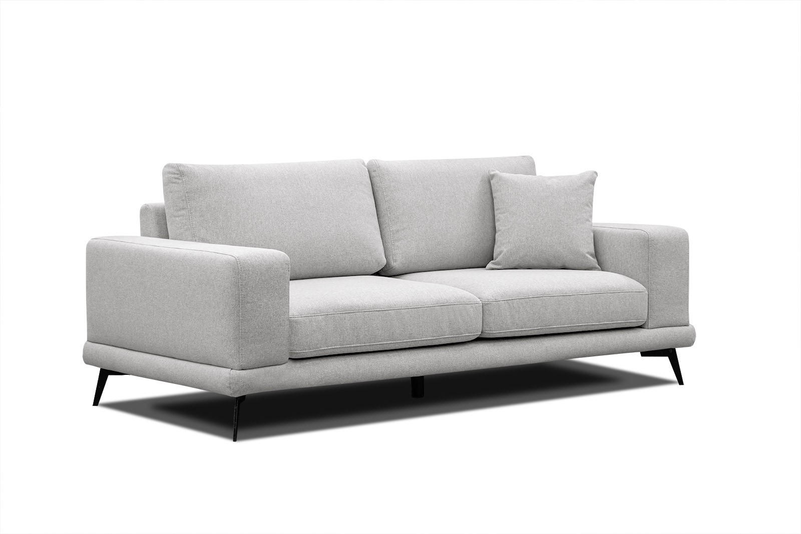 SOFA MEDIOLANE 2,5-Sitzer, hellgrau - Hellgrau, Holzwerkstoff/Textil (203/87/96cm) - Courtois Laville