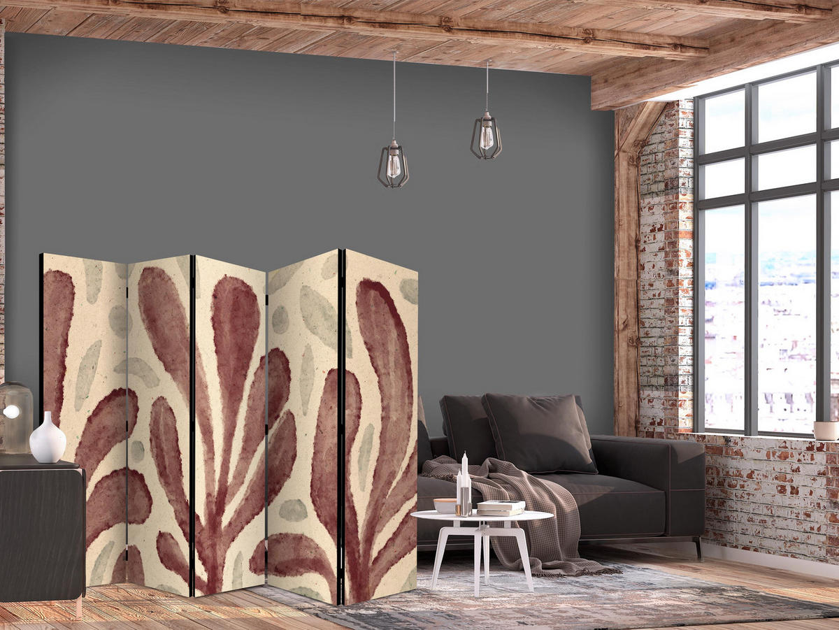 PARAVENT Einseitig Bedruckter 5-tlg 225x172 cm Abstrakte Geometrische - Multicolor, Holz/Textil (225/172/3cm) - Muralo